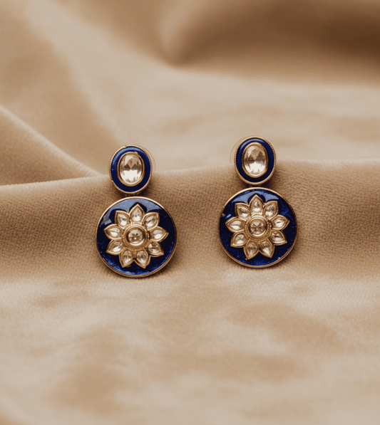 Round Design Tops Earings - 24k Gold Plated Earing | The Jewellery Vault