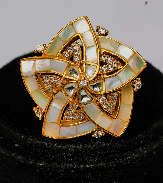Roses & Regalia Star Ring - 24k Gold Plated Women Ring | The Jewellery Vault