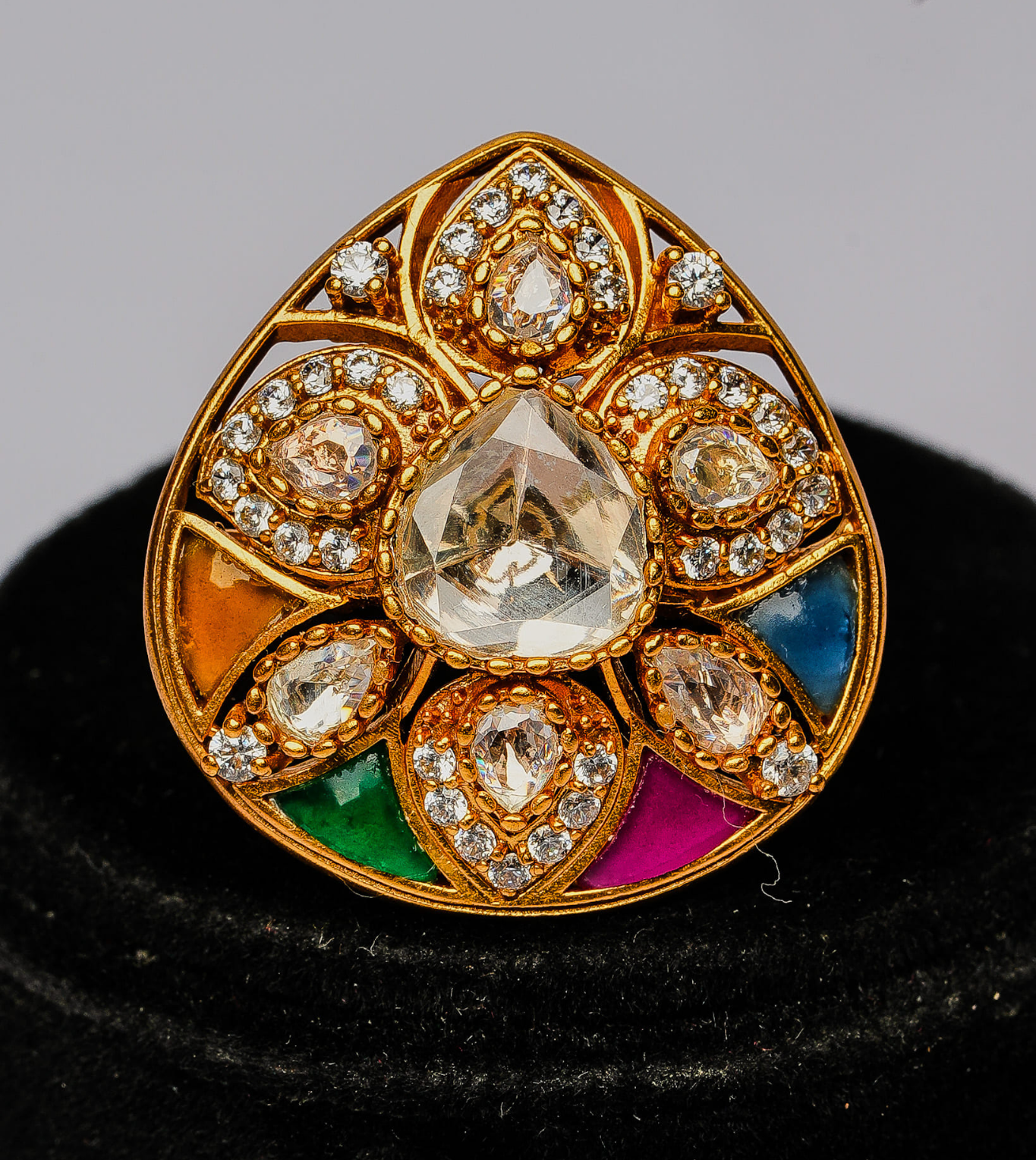 Leaf Demi Designable Women Ring - 24k Gold Plated Women Ring | The Jewellery Vault