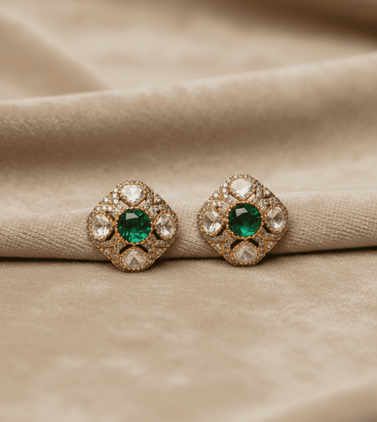 Glossy Enamel Tops - 24k Gold Plated Earing | The Jewellery Vault