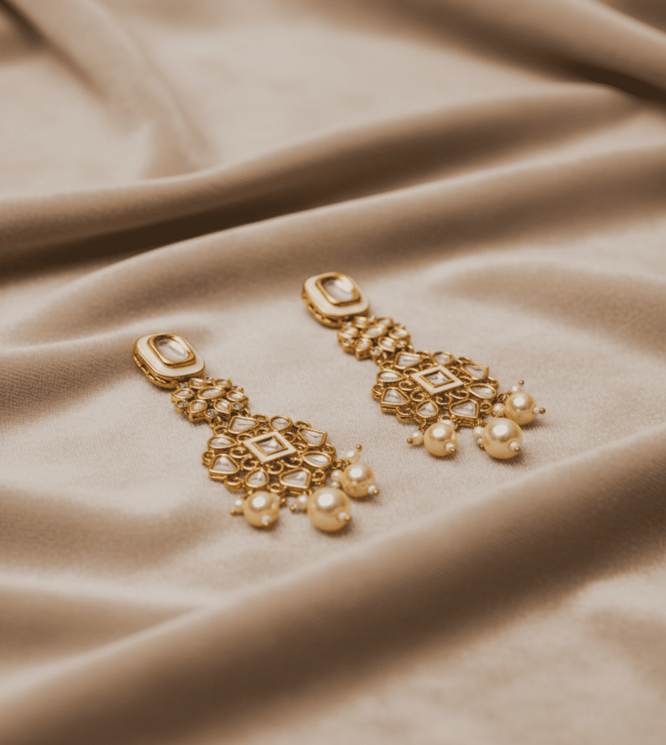 Charismatic Oval Pearl Jhumka - 24k Gold Plated Jhumka | The Jewellery Vault