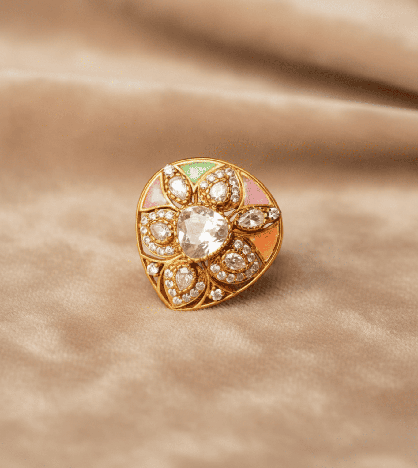 Leaf Designable Women Ring - 24k Gold Plated Women Ring | The Jewellery Vault