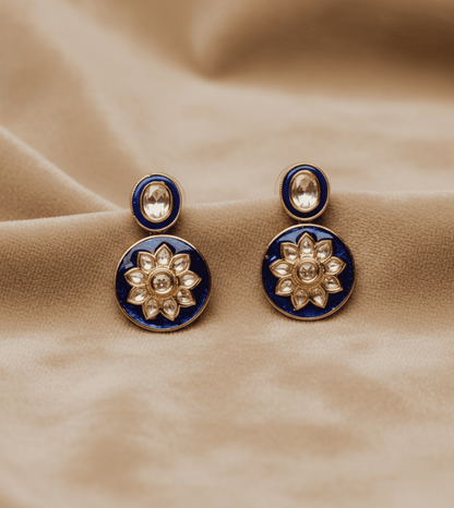 Round Design Tops Earings - 24k Gold Plated Earing | The Jewellery Vault