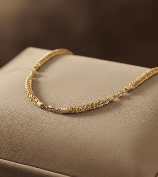 24K Gold plate chain with little pendent - 24k Gold Plated 1 Gram Gold Jewelry | The Jewellery Vault