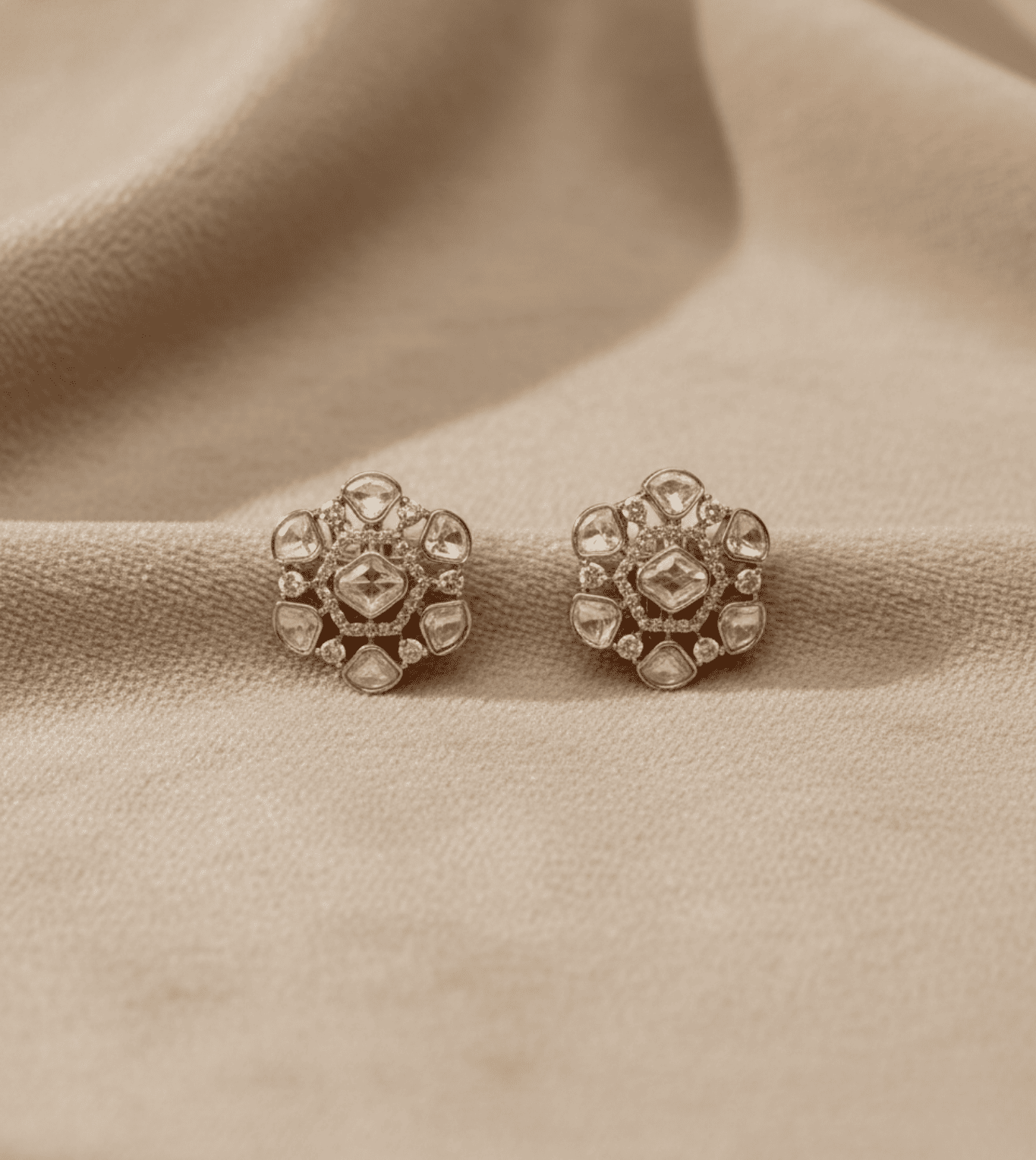 Golden Blossoms Stud Tops - 24k Gold Plated Earing | The Jewellery Vault
