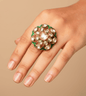 Roses & Regalia Kundan Ring - 24k Gold Plated Women Ring | The Jewellery Vault