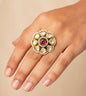 American Floral Women Ring - 24k Gold Plated Women Ring | The Jewellery Vault