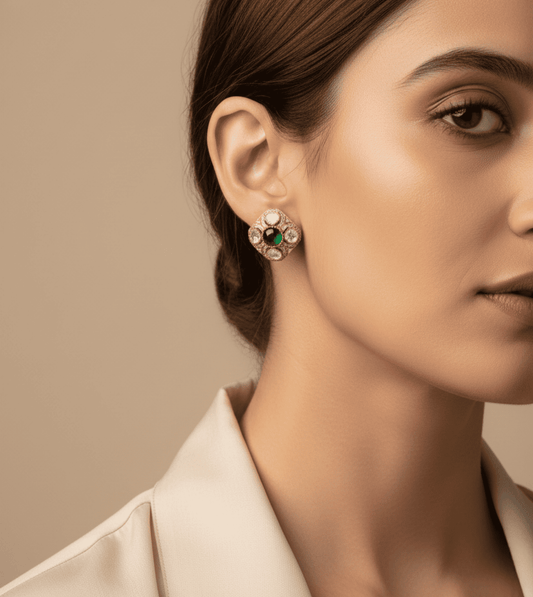 Glossy Enamel Tops - 24k Gold Plated Earing | The Jewellery Vault