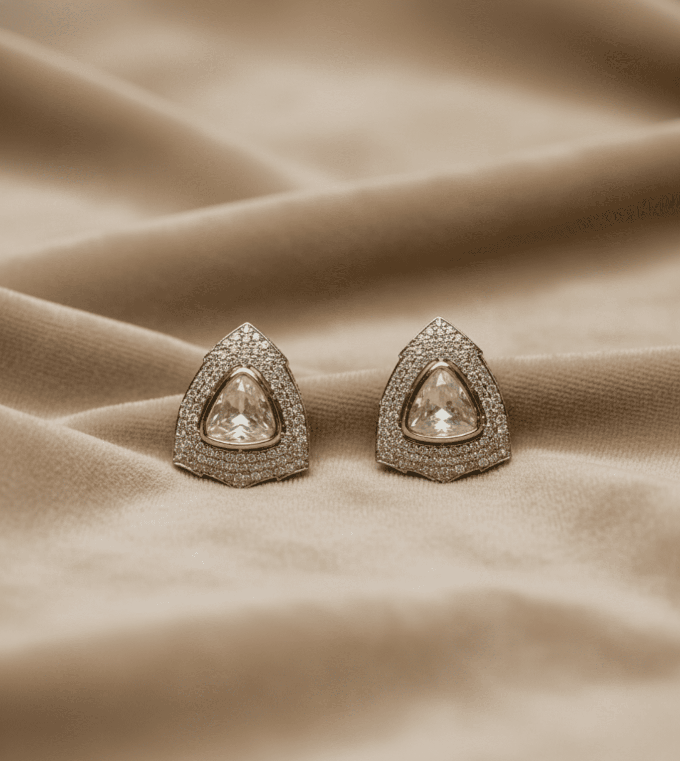 Triangle Design Tops - 24k Gold Plated Earing | The Jewellery Vault