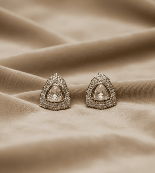 Triangle Design Tops - 24k Gold Plated Earing | The Jewellery Vault