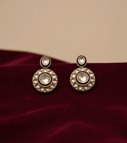 Round Design Top TTZ - 24k Gold Plated Earing | The Jewellery Vault
