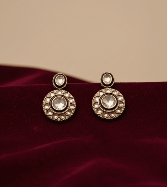 Round Design Top TTZ - 24k Gold Plated Earing | The Jewellery Vault