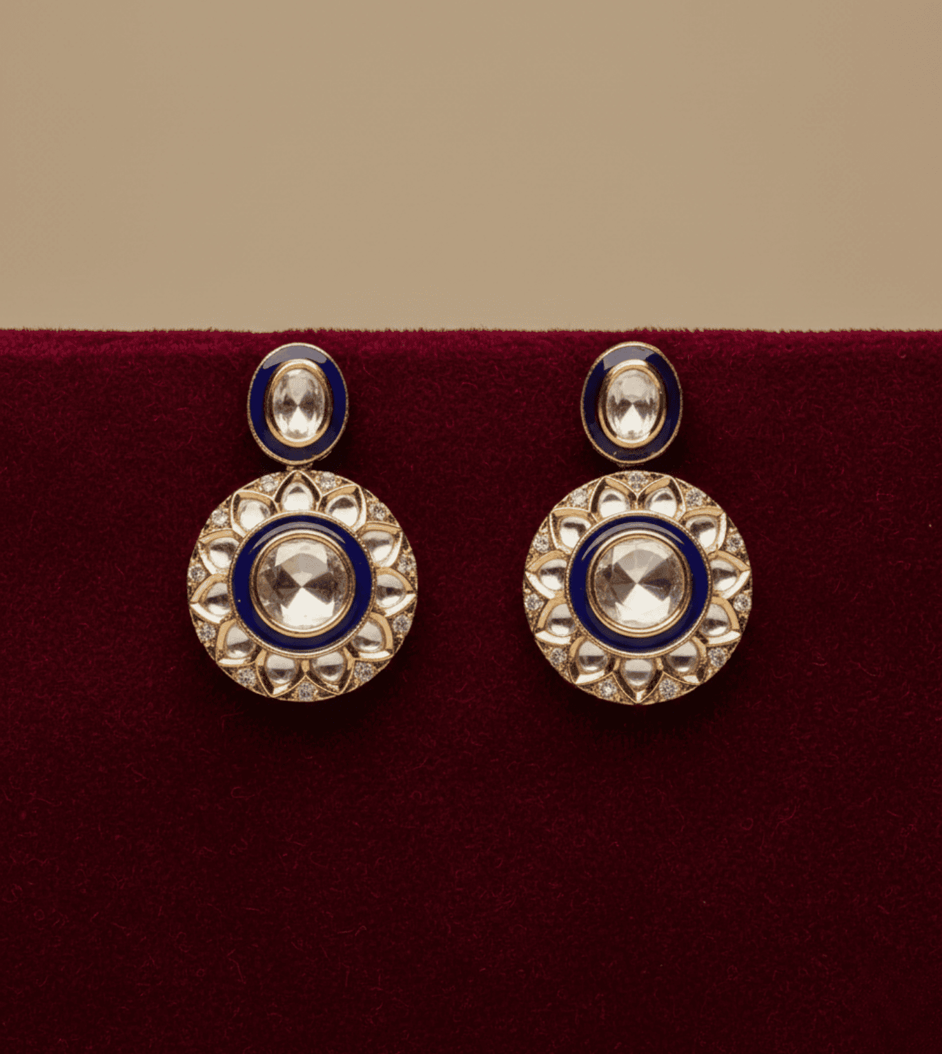 Round Design Tops TJV - 24k Gold Plated Earing | The Jewellery Vault