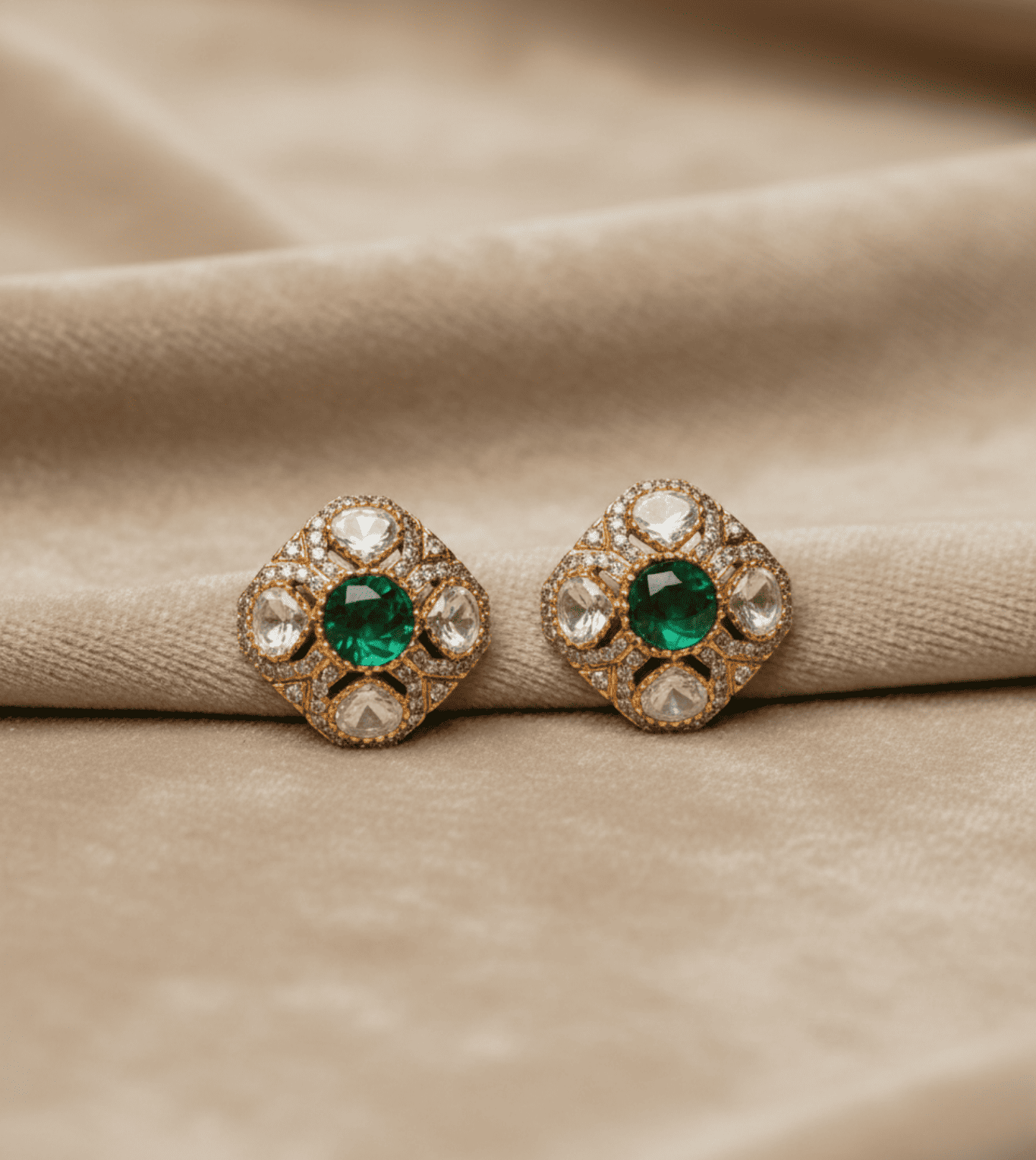 Glossy Enamel Tops - 24k Gold Plated Earing | The Jewellery Vault