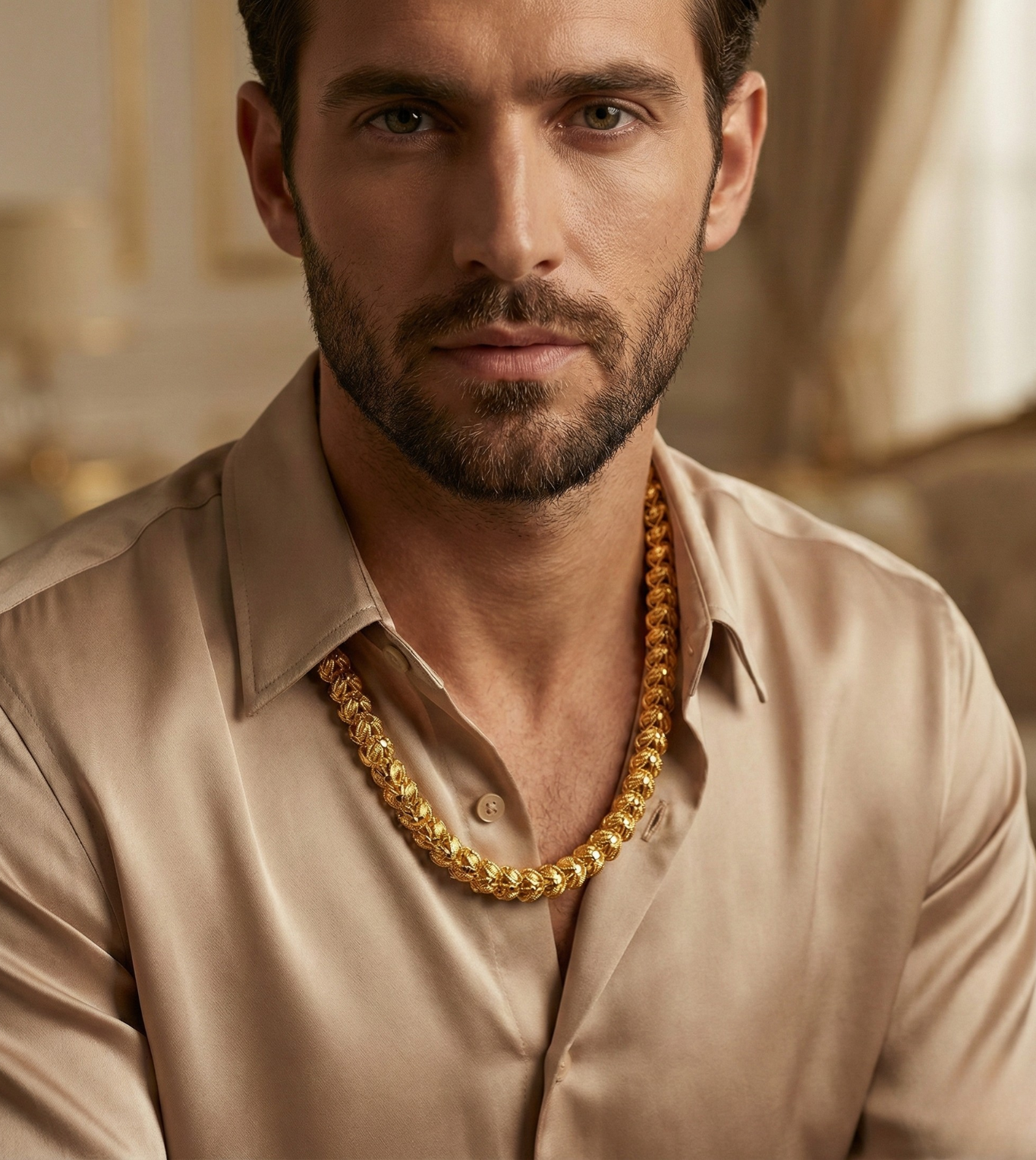 24Kt Gold Plated Heavy Chunky Mens Chain - 24k Gold Plated Designer Jewellery | The Jewellery Vault