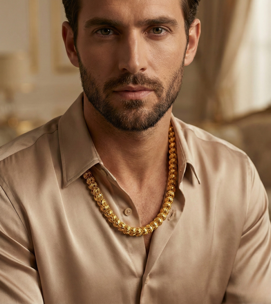 24Kt Gold Plated Heavy Chunky Mens Chain - 24k Gold Plated Designer Jewellery | The Jewellery Vault