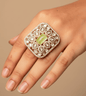 Royal Snowdrop Square Ring - 24k Gold Plated Women Ring | The Jewellery Vault