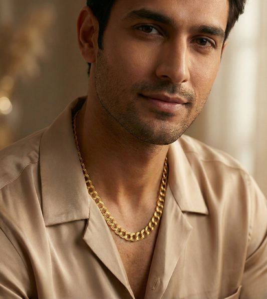 24Kt Gold Plated Heavy Divider Mens Chain - 24k Gold Plated Designer Jewellery | The Jewellery Vault