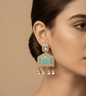 Square Pearl Stud Jhumka - 24k Gold Plated Jhumka | The Jewellery Vault