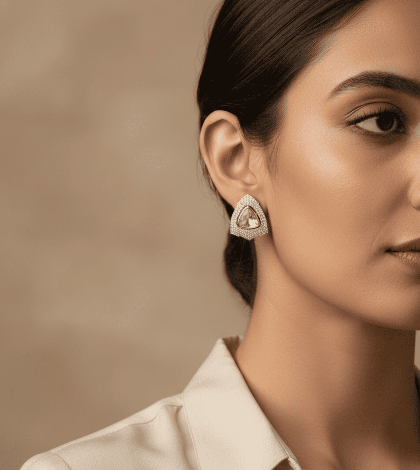 Triangle Design Tops - 24k Gold Plated Earing | The Jewellery Vault