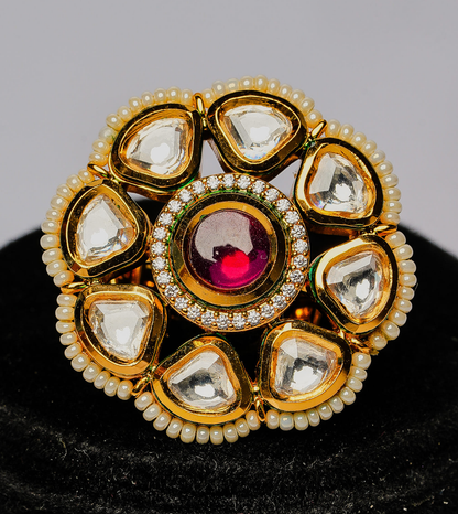 American Floral Women Ring - 24k Gold Plated Women Ring | The Jewellery Vault