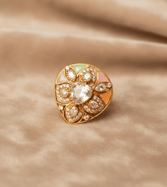 Leaf Designable Women Ring - 24k Gold Plated Women Ring | The Jewellery Vault