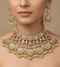 Golden Floral Design Bridal Set - 24k Gold Plated Bridel set | The Jewellery Vault