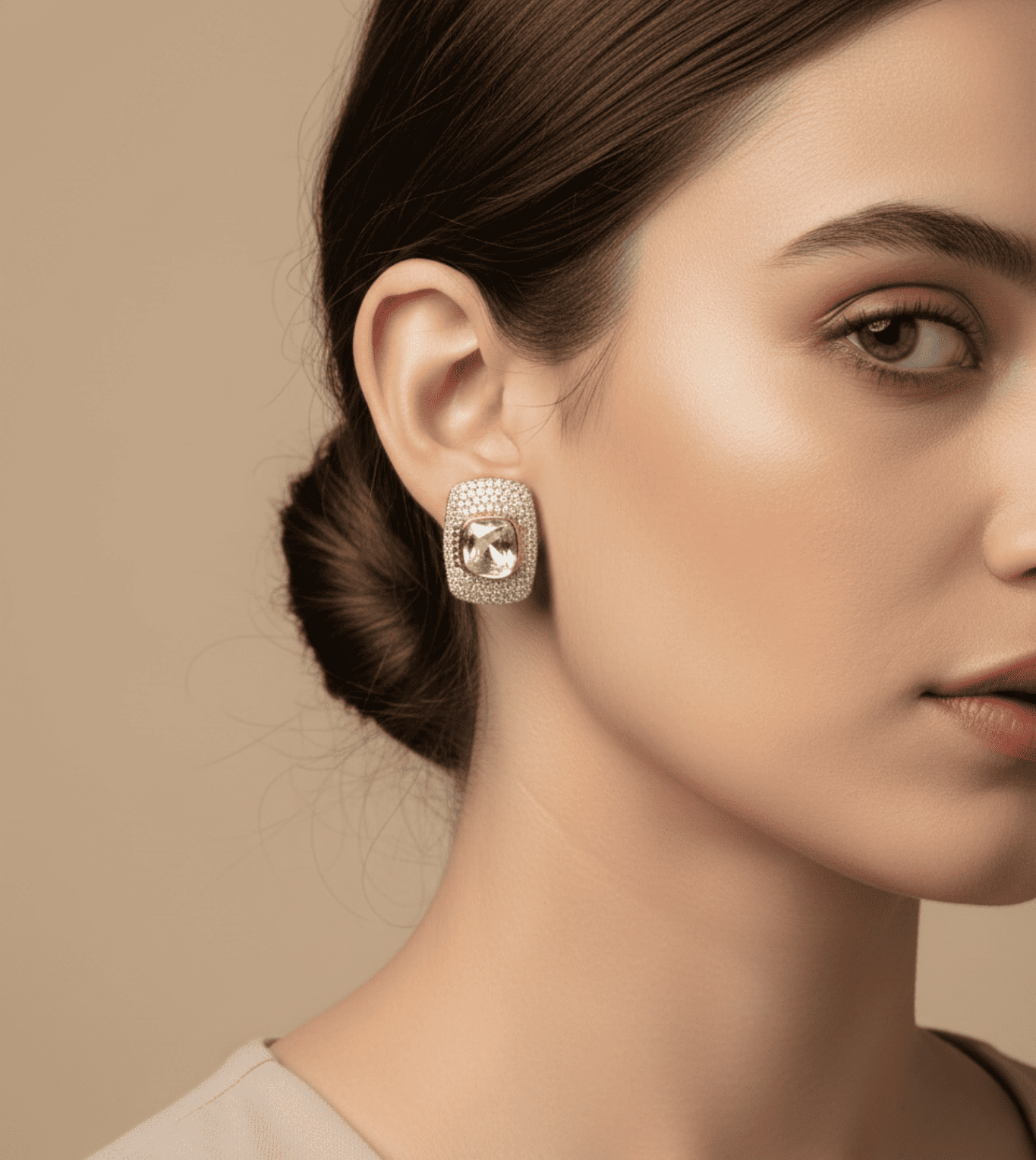 Square Design Tops - 24k Gold Plated Earing | The Jewellery Vault