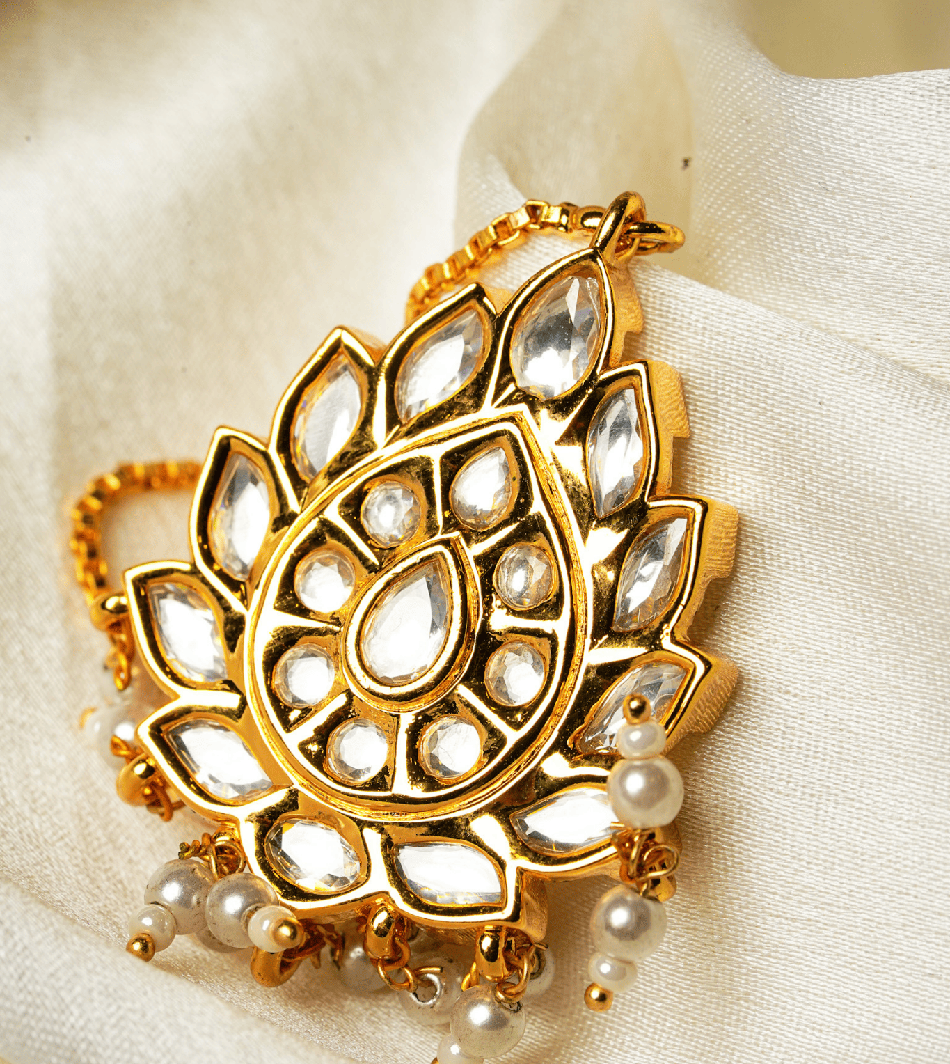 Maang Tika Leaf Design - 24k Gold Plated maang tika | The Jewellery Vault
