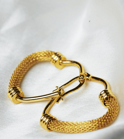Heart Design Earing - 24k Gold Plated Earing | The Jewellery Vault