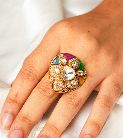 Leaf Demi Designable Women Ring - 24k Gold Plated Women Ring | The Jewellery Vault
