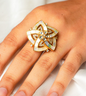 Roses & Regalia Star Ring - 24k Gold Plated Women Ring | The Jewellery Vault