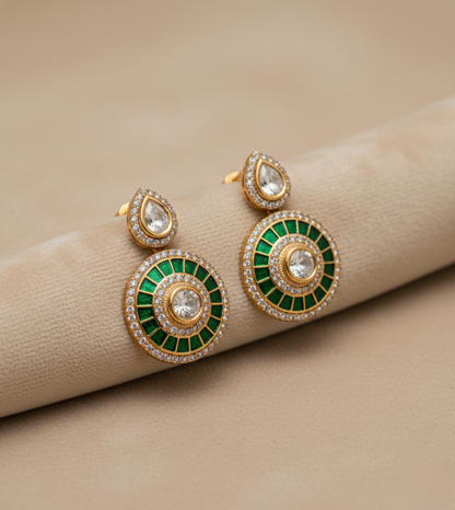 Round Design Tops - 24k Gold Plated Earing | The Jewellery Vault