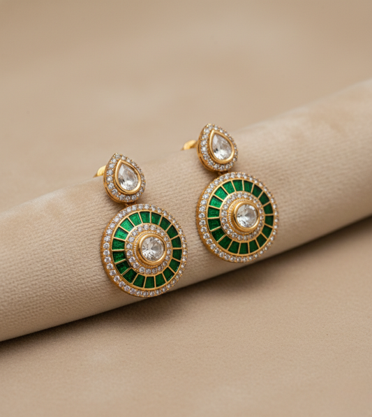 Round Design Tops - 24k Gold Plated Earing | The Jewellery Vault