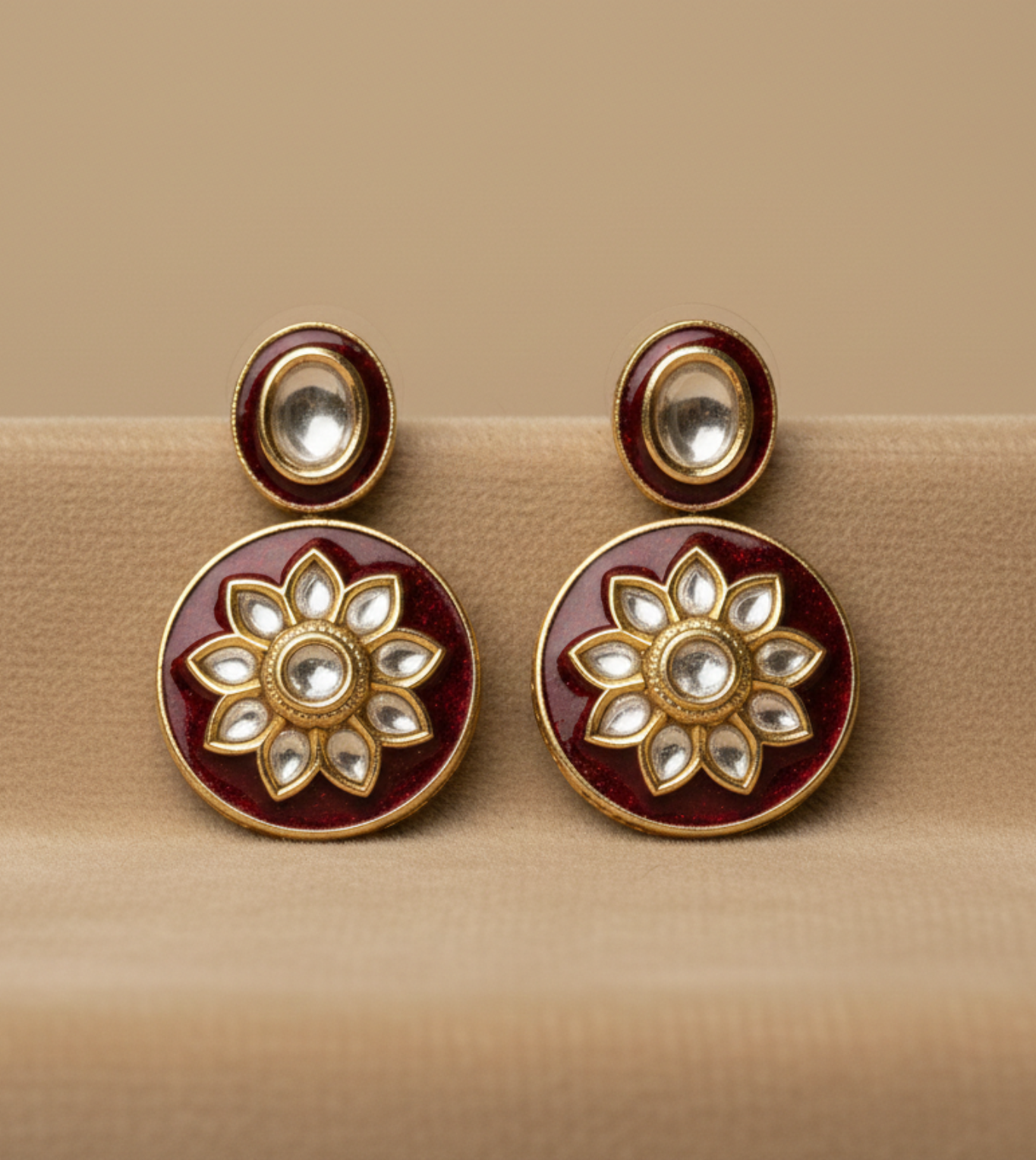 Lotus Design Tops - 24k Gold Plated Earing | The Jewellery Vault