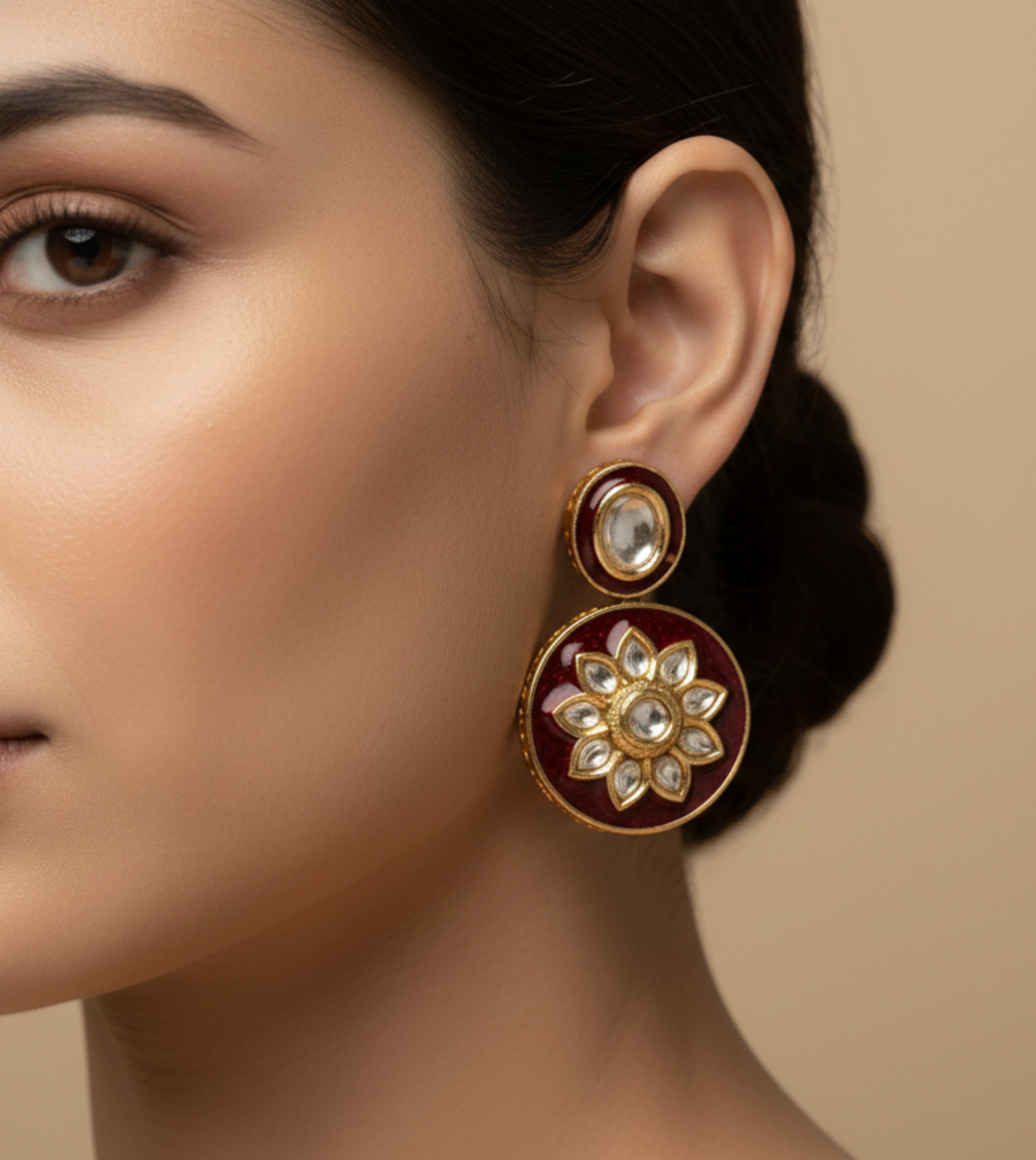 Lotus Design Tops - 24k Gold Plated Earing | The Jewellery Vault