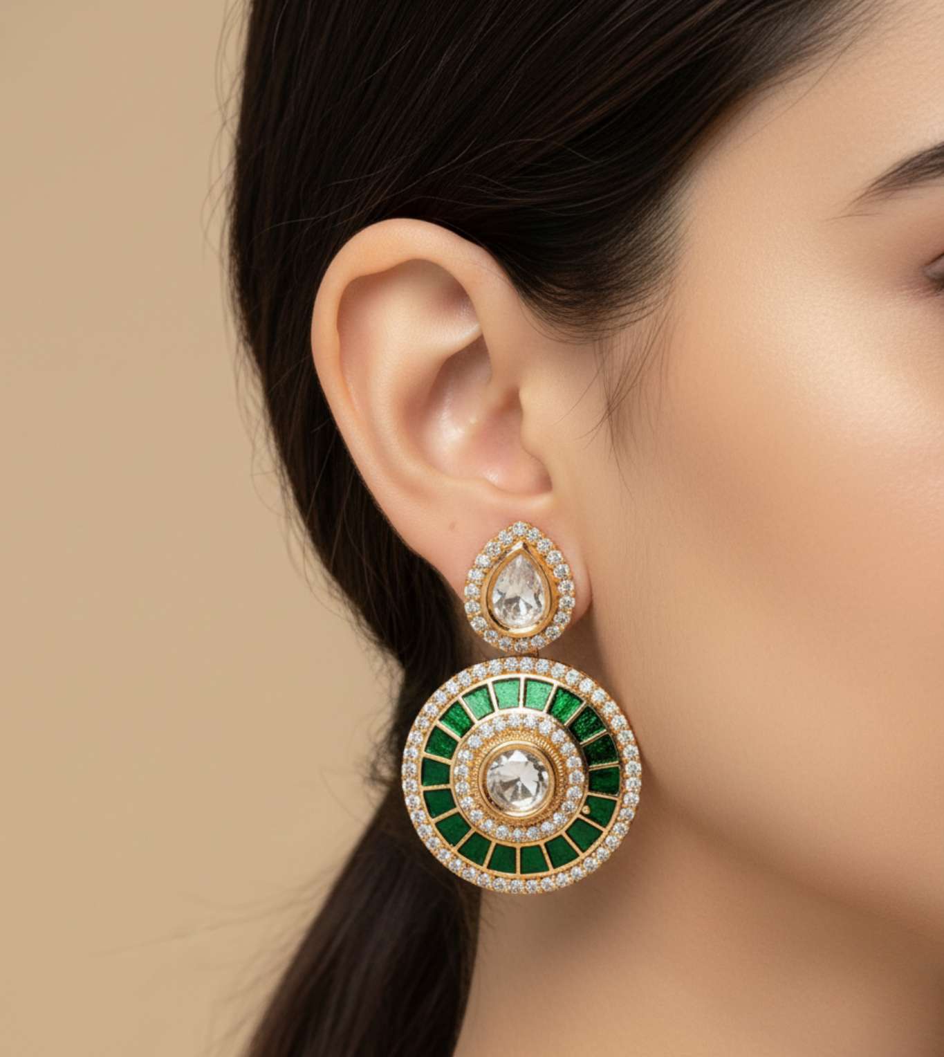Round Design Tops - 24k Gold Plated Earing | The Jewellery Vault