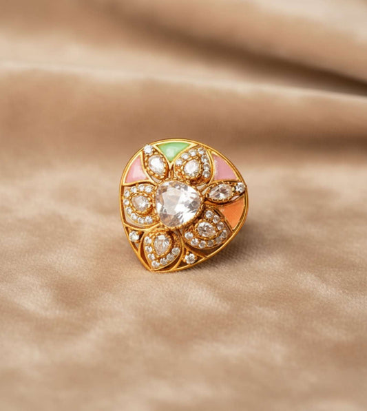 Leaf Demi Designable Women Ring - 24k Gold Plated Women Ring | The Jewellery Vault