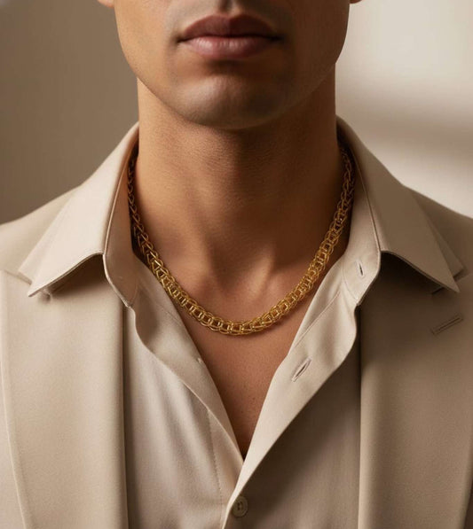 24Kt Gold Plated Mala Design Partywear Chain - 24k Gold Plated Designer Jewellery | The Jewellery Vault