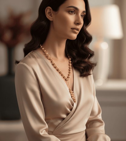 T-shape 24Kt Gold Plated Moti Mala Ladies - 24k Gold Plated T-shape chain | The Jewellery Vault