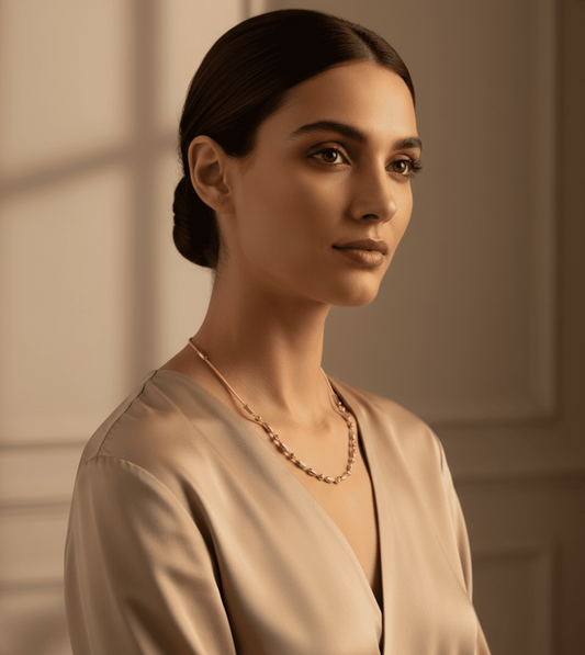 24kt Gold Plated Gold Zirconia Women Chain - 24k Gold Plated Designer Jewellery | The Jewellery Vault