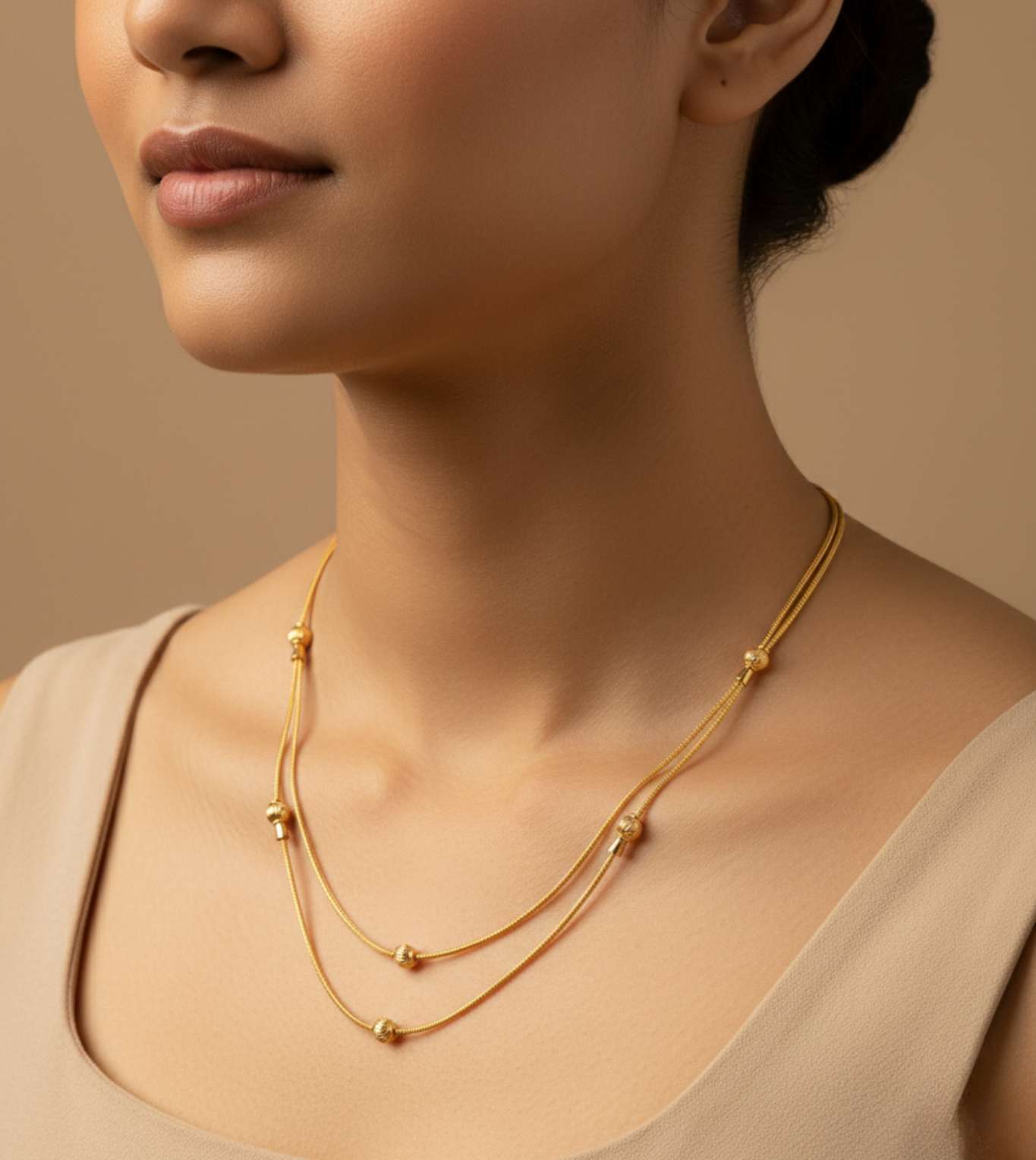 24Kt Gold Plated Pearl Designer Women Chain - 24k Gold Plated 1 Gram Gold Jewelry | The Jewellery Vault